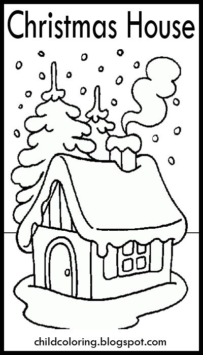 Christmas House Coloring Pages