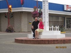 Karen & Collins at Mile 0 Dawson Creek 2