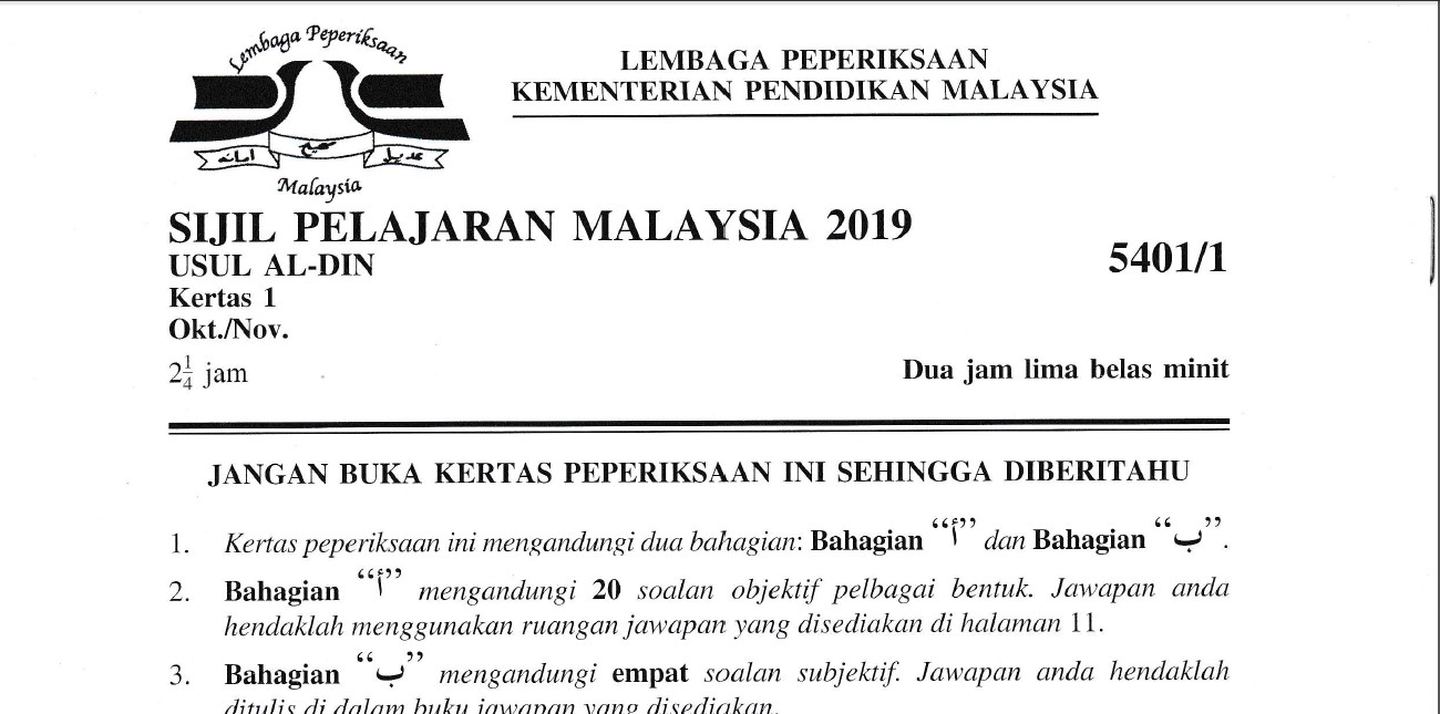 Kertas Percubaan Spm 2019 Kertas Percubaan Spm 2019
