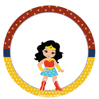 Wonder Woman Chibi Toppers or Free Printable Candy Bar Labels.