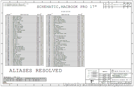 Apple Macbook Pro 17inch Laptop Schematics