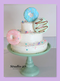 Doughnut Themed Birthday Cake Decorations and Sprinkles