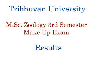 M.Sc. Zoology Third Semester Make Up Exam Result - Tribhuvan University