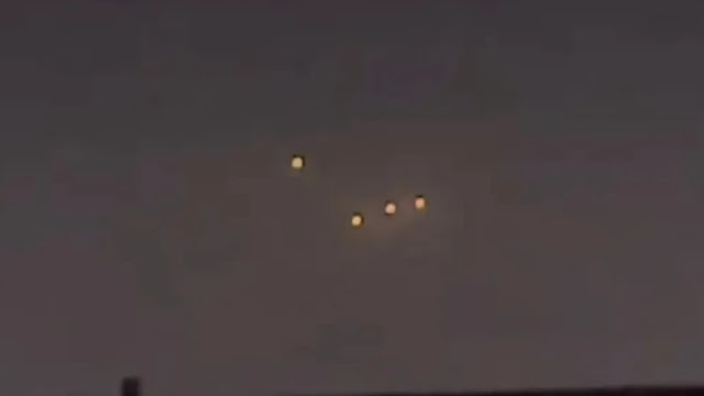 Real UFOs over the Pacific coast of California USA.