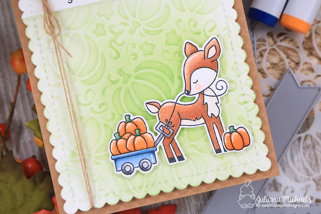 Autumn Greetings Card by Juliana Michaels featuring Newton's Nook Designs Happy Tails Stamp Set