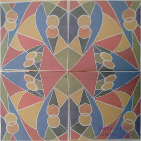 Manualidades Caseras  de figuras geometricas para mural de cuerda seca de colores