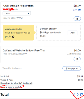 Promo Domain Murah Cupon Code sebesar 0.99$ Dari Godaddy Terbaru 2019