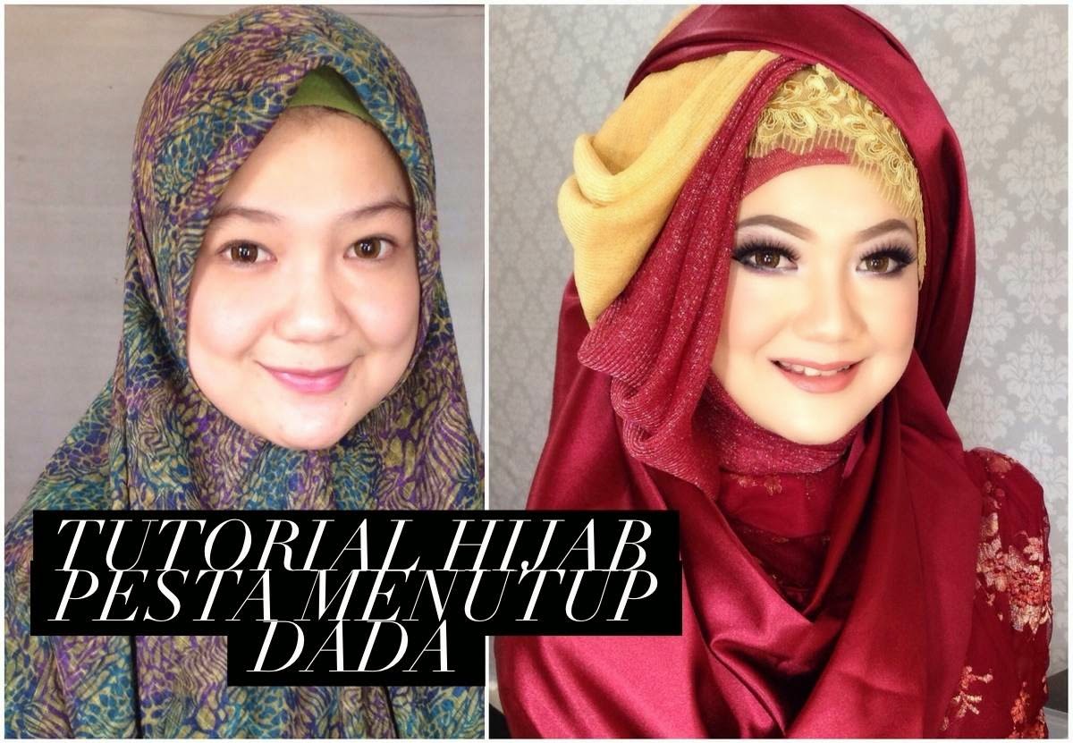 Tutorial Hijab Segi Empat Pesta Menutup Dada Tutorial Hijab Paling