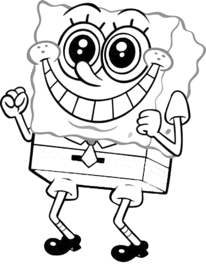 spongebob black white