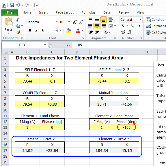 Drive2EL showing calculated drive impedances