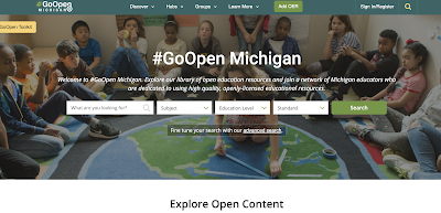 Screenshot of GoOpenMichigan Website