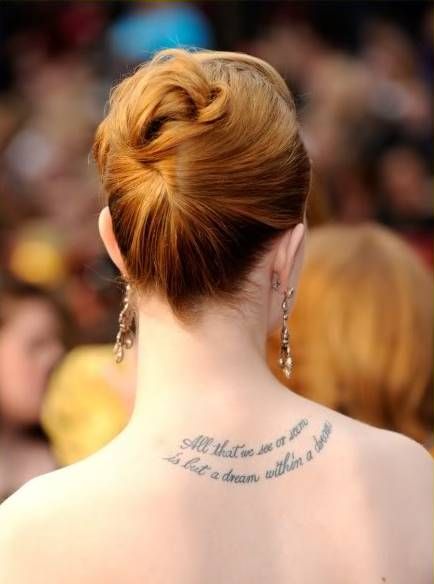 Evan Rachel Wood's tattoo on her neck resembles a Manson lyric "There is a 