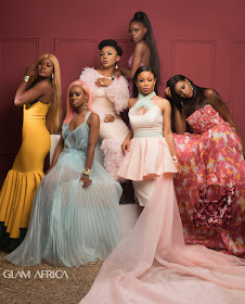 #BBNaija Ladies Khloe,Ahneeka,Anto,Alex,Ifu and Nina cover glam Africa Magazine