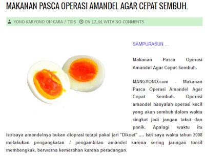 Makanan Pasca Operasi Amandel Agar Cepat Sembuh. 