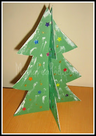 standing paper christmas trees decorated
