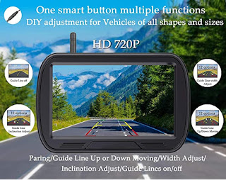 HD Digital Wireless Backup Camera System 5 Inch TFT Monitor for Trucks, Cars, SUVs, Pickups, Vans, Campers Front/Rear View Camera Super Night Vision Waterproof Easy Installation