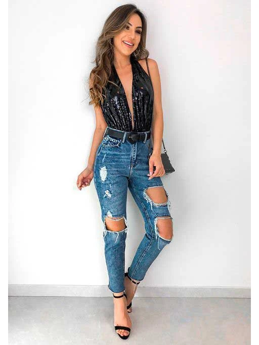 Look de balada com calça jeans