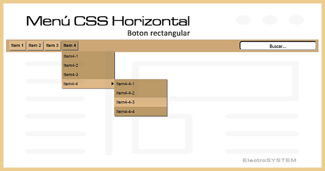 CSS pre-definidos para Menú CSS Horizontal (Botones con sombra)