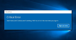 Mengatasi Critical Error Start Menu And Cortana Aren't Working