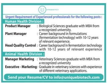 Unique Biotech Hyderabad Product Manager Job Openings 