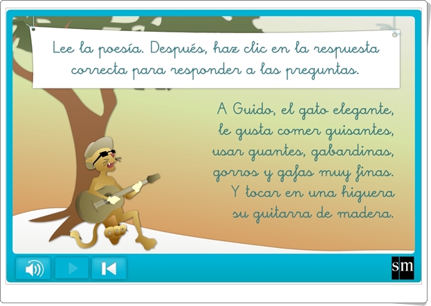 "Lee la poesía" (Juego de Comprensión Lectora de Primaria)