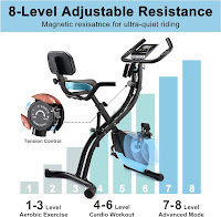 Turn-dial tension knob with 8 magnetic resistance levels on BORGUSI 3 in 1 Folding Exercise Bike, image