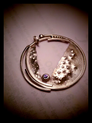 handcrafted art jewelry sterling silver pendant with iolite, Janice Fowler