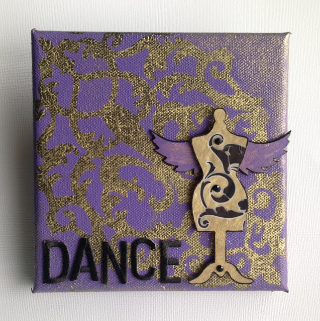 stenciled mini canvas by lisa fulmer