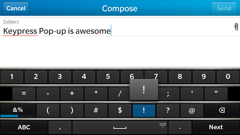 Enable Pop-up on BB10 KeyPress