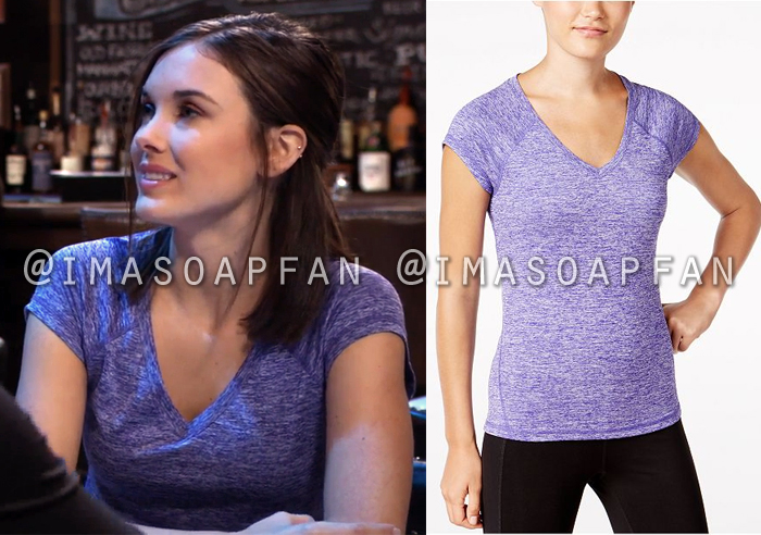 Willow Tait, Katelyn MacMullen, Purple Heather V-Neck Performance T-Shirt, General Hospital, GH