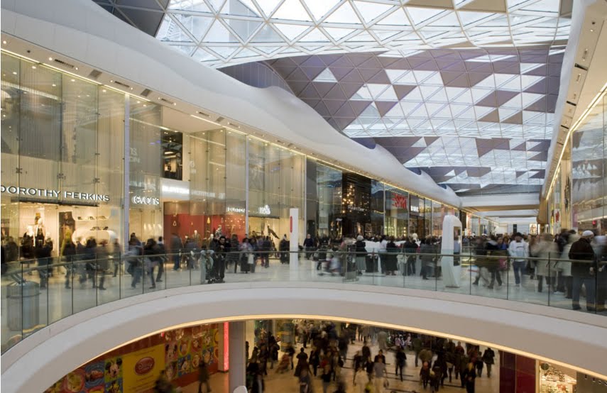 Triangular Lattice Roof Westfield Shopping Center London