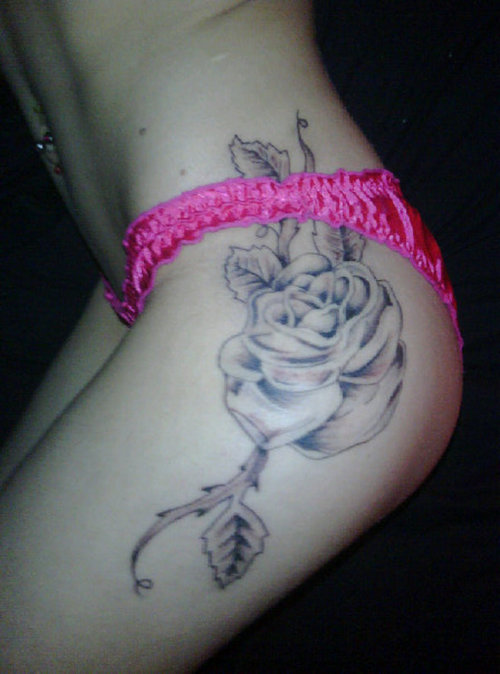 White Rose Tattoo. black and white rose tattoo.