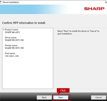 Check Sharp MFP Install