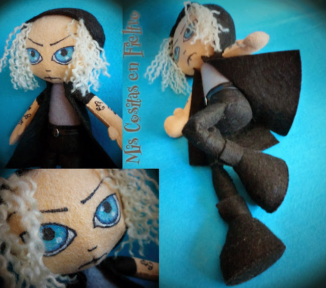 muñeco de fieltro, muñeco 3d, fieltro, personaje, Jace Herondale, Jace Lightwood, ciudad de hueso, cazadores de sombras, Instrumentos mortales, Mortal Instruments, City of Bones, felt doll