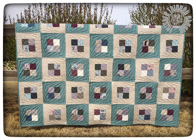 Four Patch Squared Quilt by Thistle Thicket Studio. www.thistlethicketstudio.com