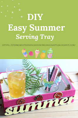 Pinterest Pin with title and image of summer serving tray