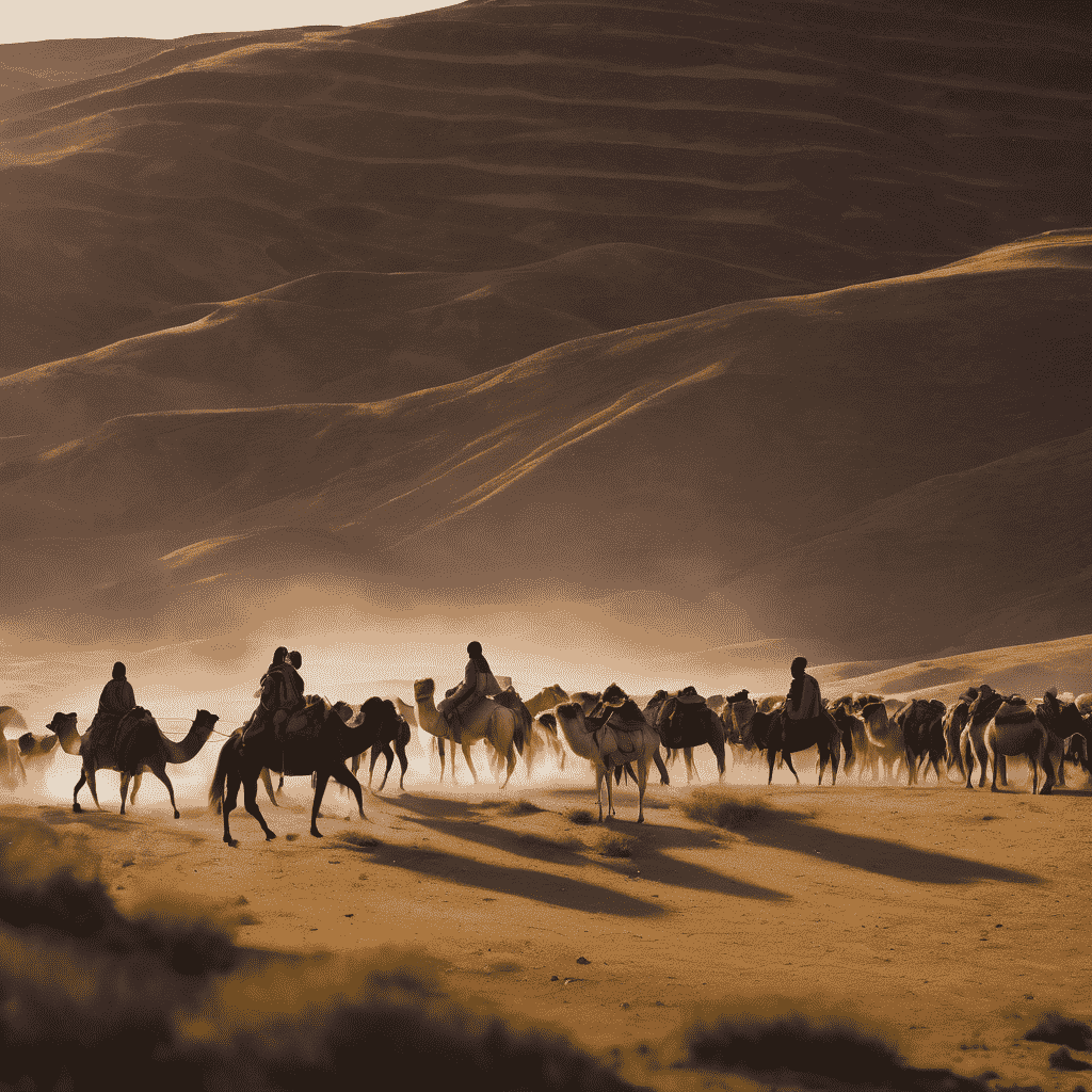 Nomadic pastoralists with their camels