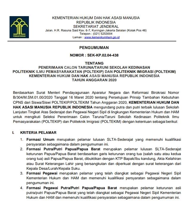 Lengkapi Syarat Daftar Poltekip Dan Poltekim Bkpp Kabupaten Demak