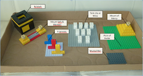  "Building" model houses from lego pieces is an creative ramadan project idea that kids can do.