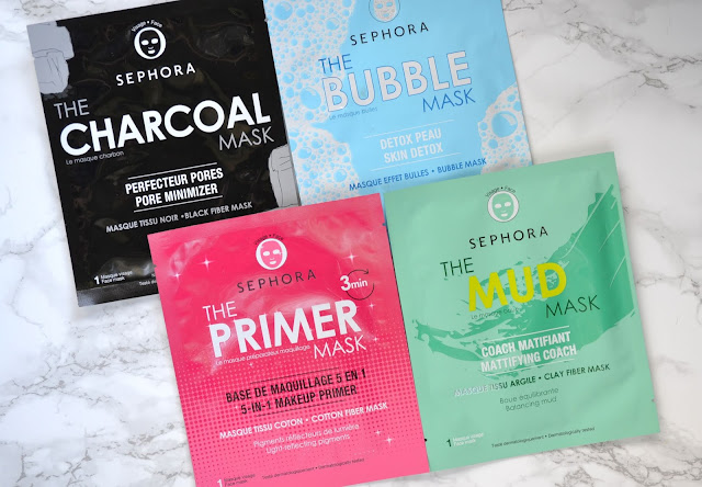 group shot of sephora collection sheet masks