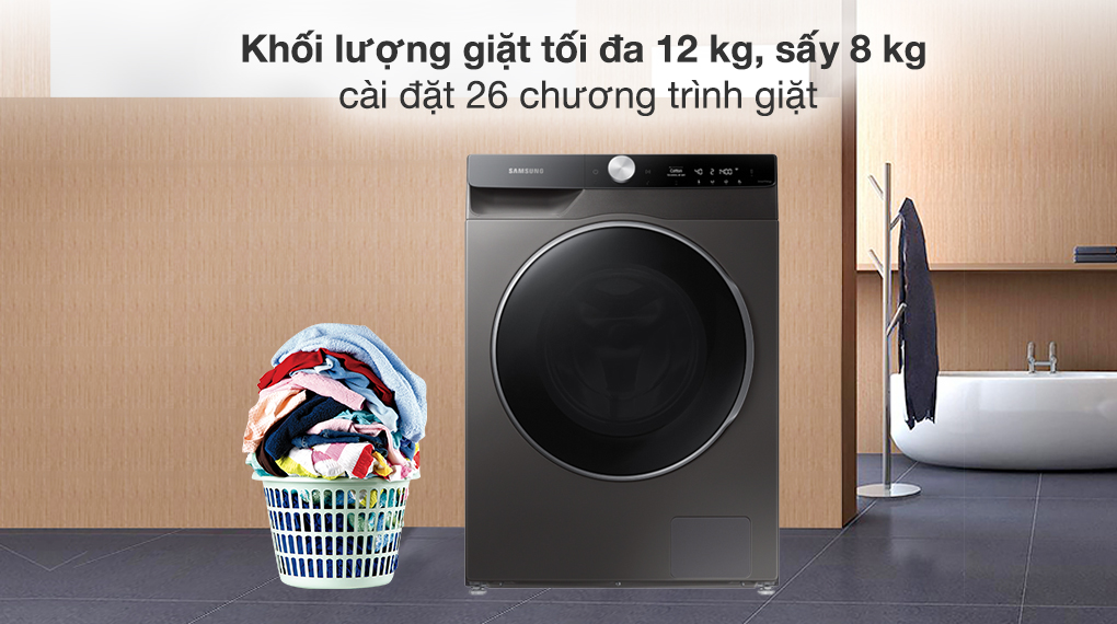 Máy giặt sấy Samsung Inverter 12 kg WD12TP34DSX/SV
