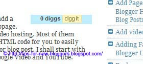 Add Digg button to Blogger or Blogspot