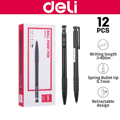 Pulpen DELI 0.7mm Hitam (EQ00320)