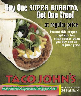 Free Printable Taco Johns Coupons