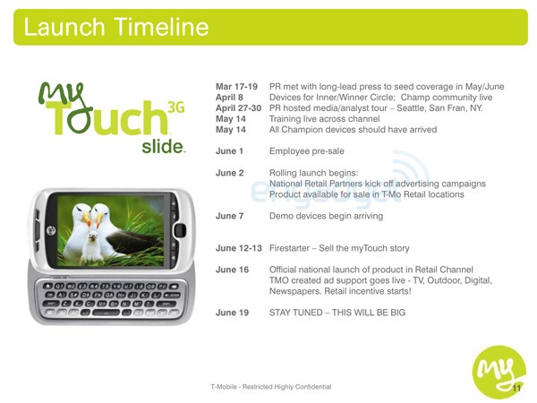 HTCの新製品「myTouch 3G Slide」が6月19日にAndroid 2.2（Froyo）にアップデートとの噂浮上