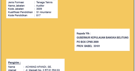 Penulisan Amplop Lamaran Kerja Www Bilderbeste Com