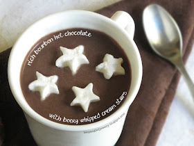 Rich hot chocolate with bourbon and boozy whipped cream recipe