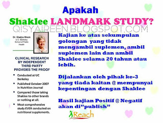 Apa itu landmark study ?? betul ke ada shaklee landmark study??