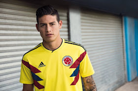 Colombia's James Rodríguez sporting that hair-line look. We're not buying it ...