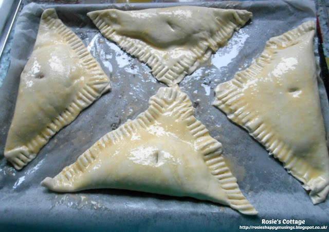 Let's bake some delicious apple turnovers - With your turnovers all prepared, place the baking tray onto the middle shelf of the oven and bake for 12 - 14 minutes or until a gorgeous golden brown.